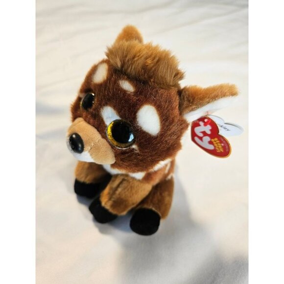Ty Beanie Babies Buckley Plush Velvety Fawn Deer Glitter Eyes Stuffed Animal Tag - Picture 2 of 7
